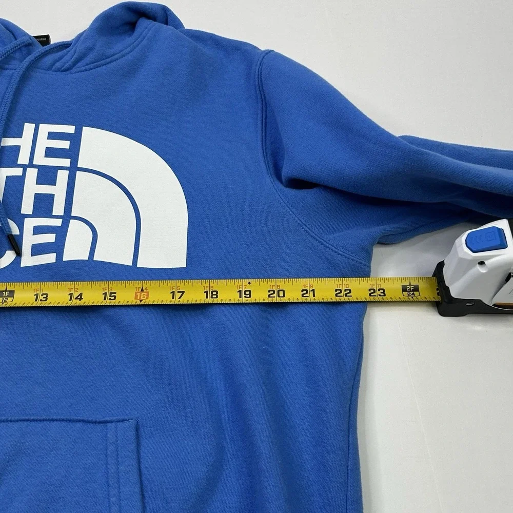 The North Face Hoodie Sweatshirt Mens Medium Pullover Graphic Print Logo Blue